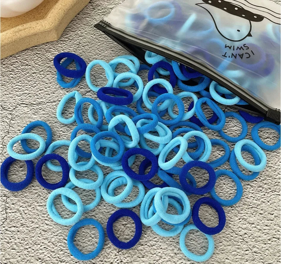 50/100Pcs Hair Bands for Children Colorful Nylon Scrunchie Hair Ties Rubber Band Kids Elastic Hair Leagues Girl Accessories