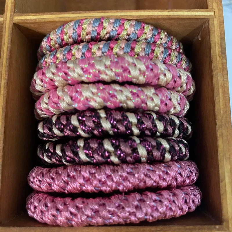 8pcs /lot women fashion colored hair rubber bands for Bracelet girls elastic hair tie knekki hair rope knekki haar elastiek
