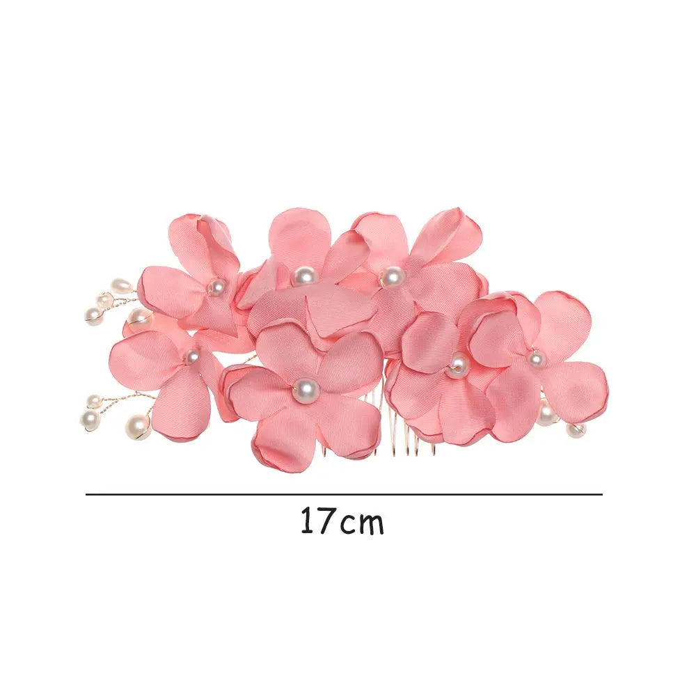 Fashion Bridal Wedding Bridesmaid Red/Pink/Champagne Romantic Flower Hair Clip Hairpin Comb Accessories