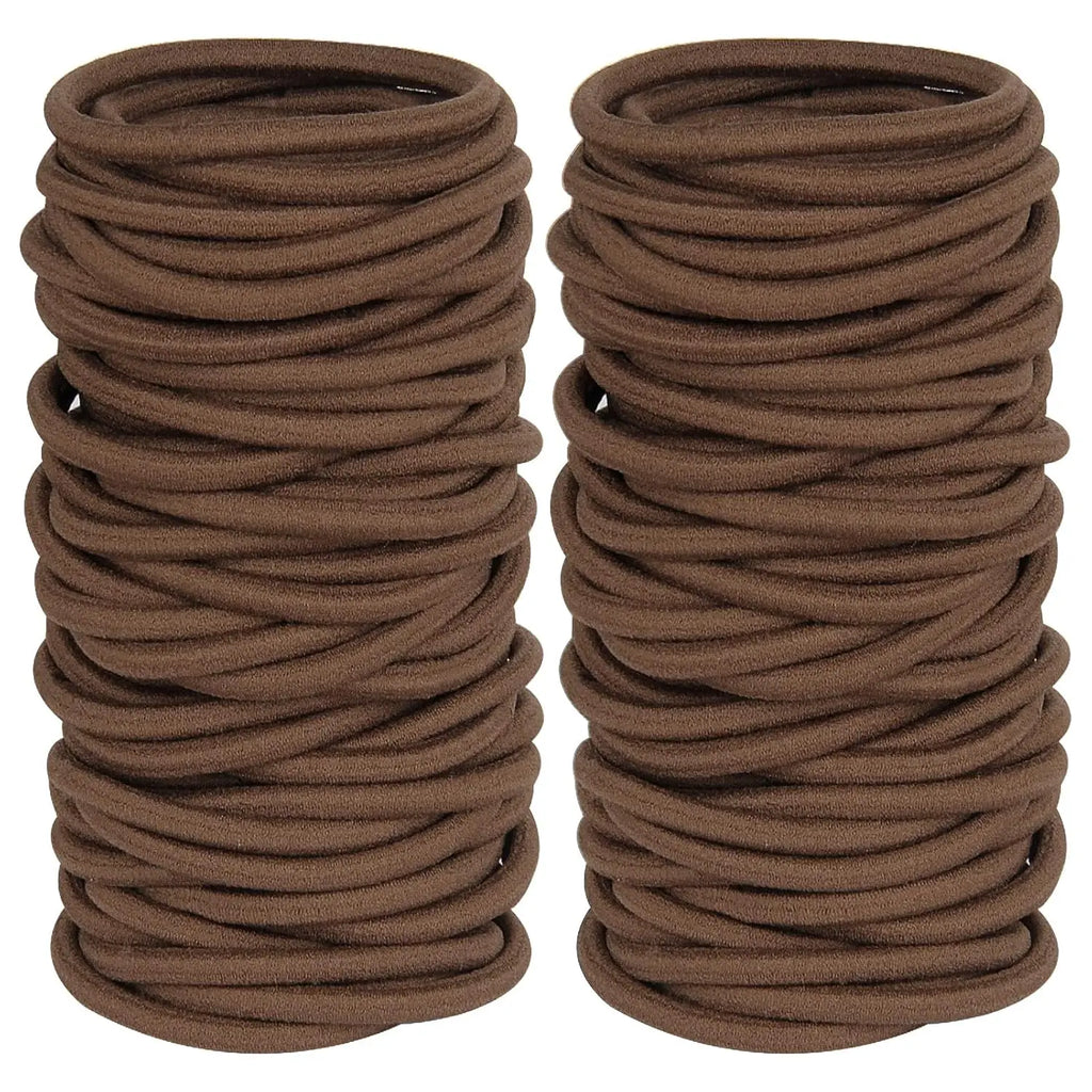 10/50pcs 4mm Mix Color Black No Damage Elastics Hair Ties Bands Leagues Pony Tails Holders for Men Women Girls and Boys Bulk