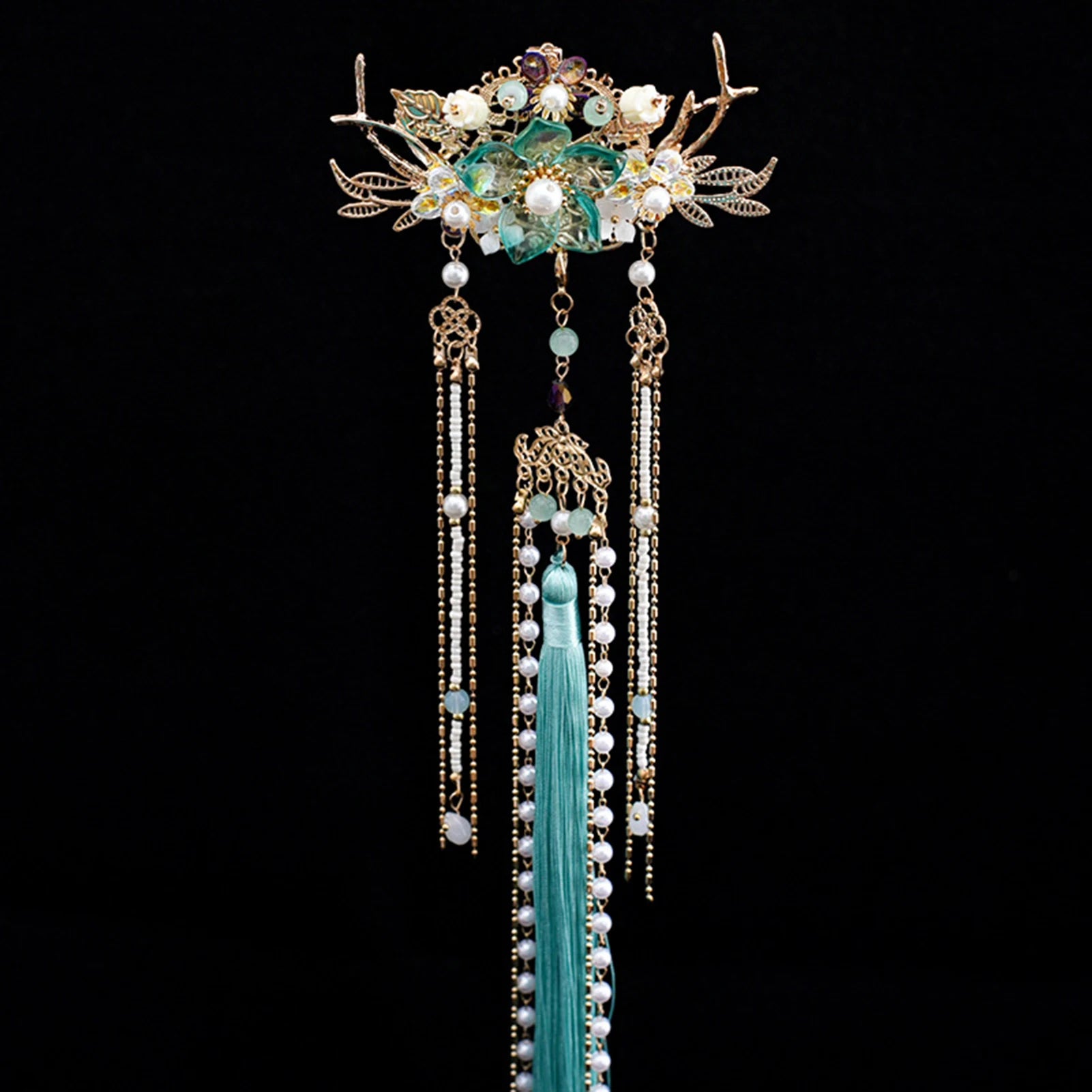 Retro Flower Hairpin Headdress Chinese Hair Clip With Flower Decor Hairpin Weaving Jewelry For Hairstyle Hanfu Hair Accessories