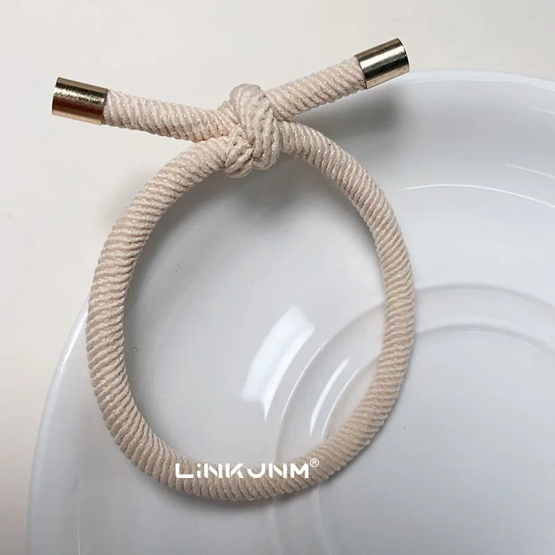 10PCS Women Trendy Elastic Hair Rubber Bands  Girls Hair Bands Hair Scrunchies Gold Plated  Hair Accessories Hair Gum/Tie/Holder