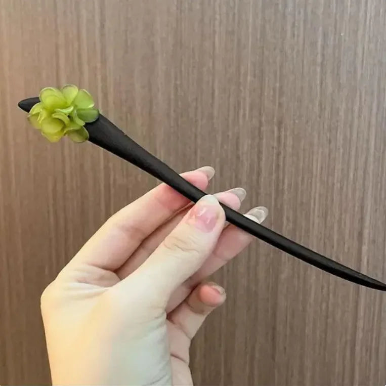 Wood Tassel Step Shaking Hairpin Chopstick Hair Stick Ancient Hair Ornament Pan Headdress Flower Hair Styling Accessories Gifts