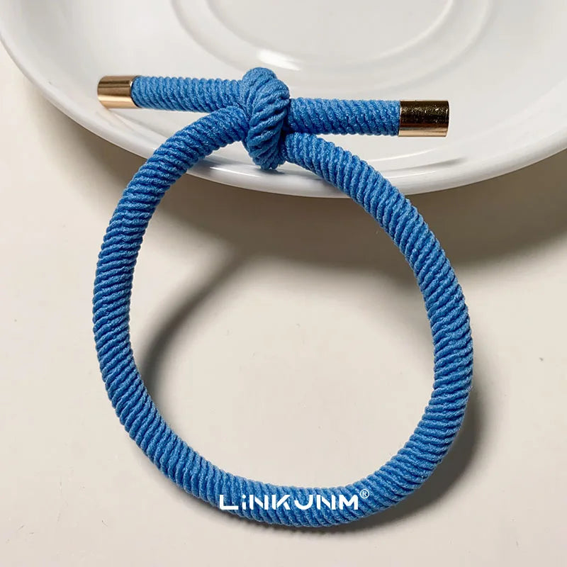 10PCS Women Trendy Elastic Hair Rubber Bands  Girls Hair Bands Hair Scrunchies Gold Plated  Hair Accessories Hair Gum/Tie/Holder