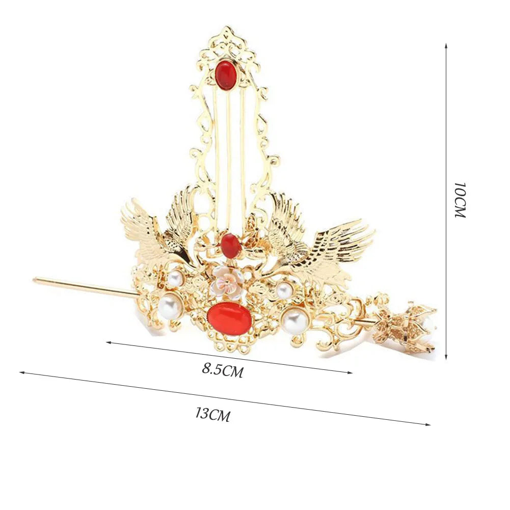 Ancient Style Hair Crown Chinese Hanfu Hairpin Headdress Simple Hair Stick For Bride Wedding Temperament Hair Accessories
