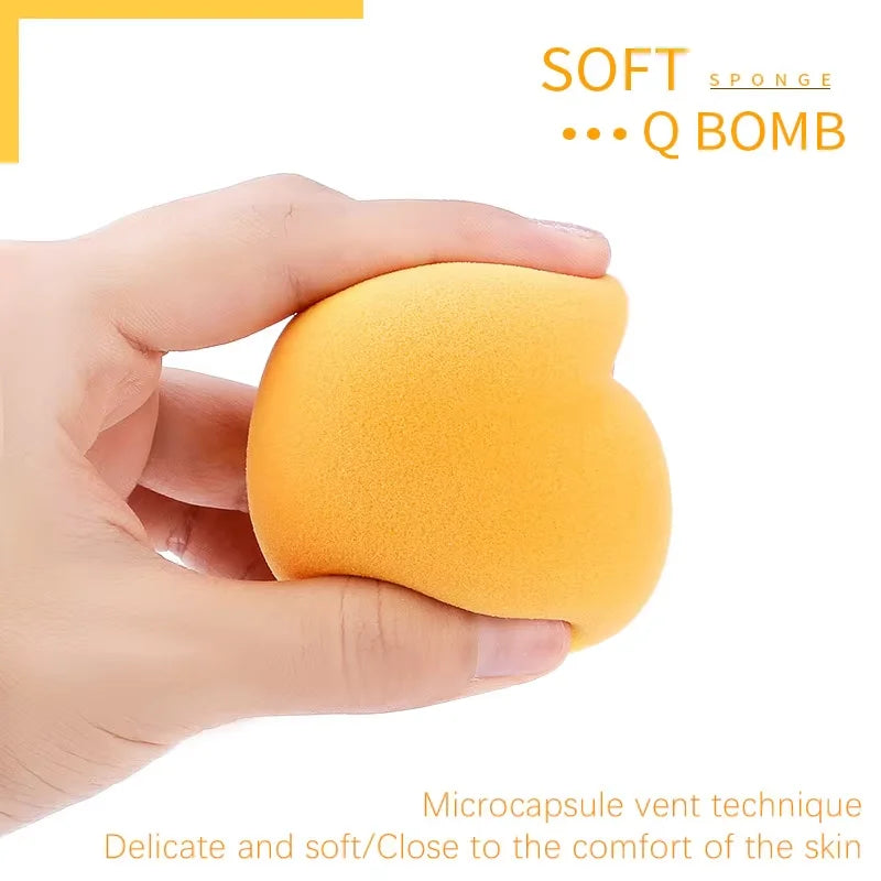 12/2pcs Mango Shape Soft Makeup Sponge Face Beauty Cosmetic Powder Puff For Foundation Concealer Cream Make Up Blender Tools