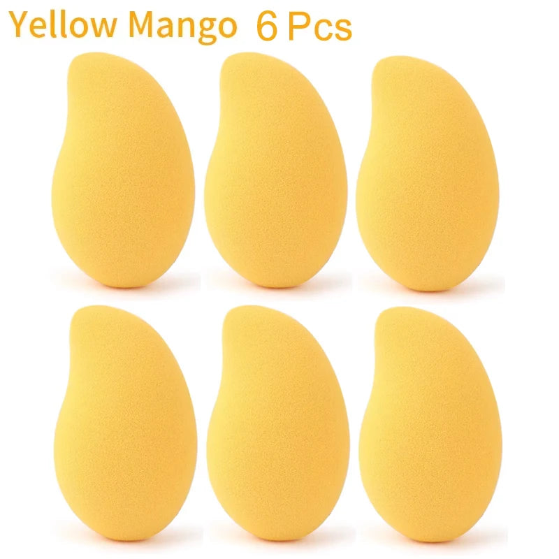 12/2pcs Mango Shape Soft Makeup Sponge Face Beauty Cosmetic Powder Puff For Foundation Concealer Cream Make Up Blender Tools