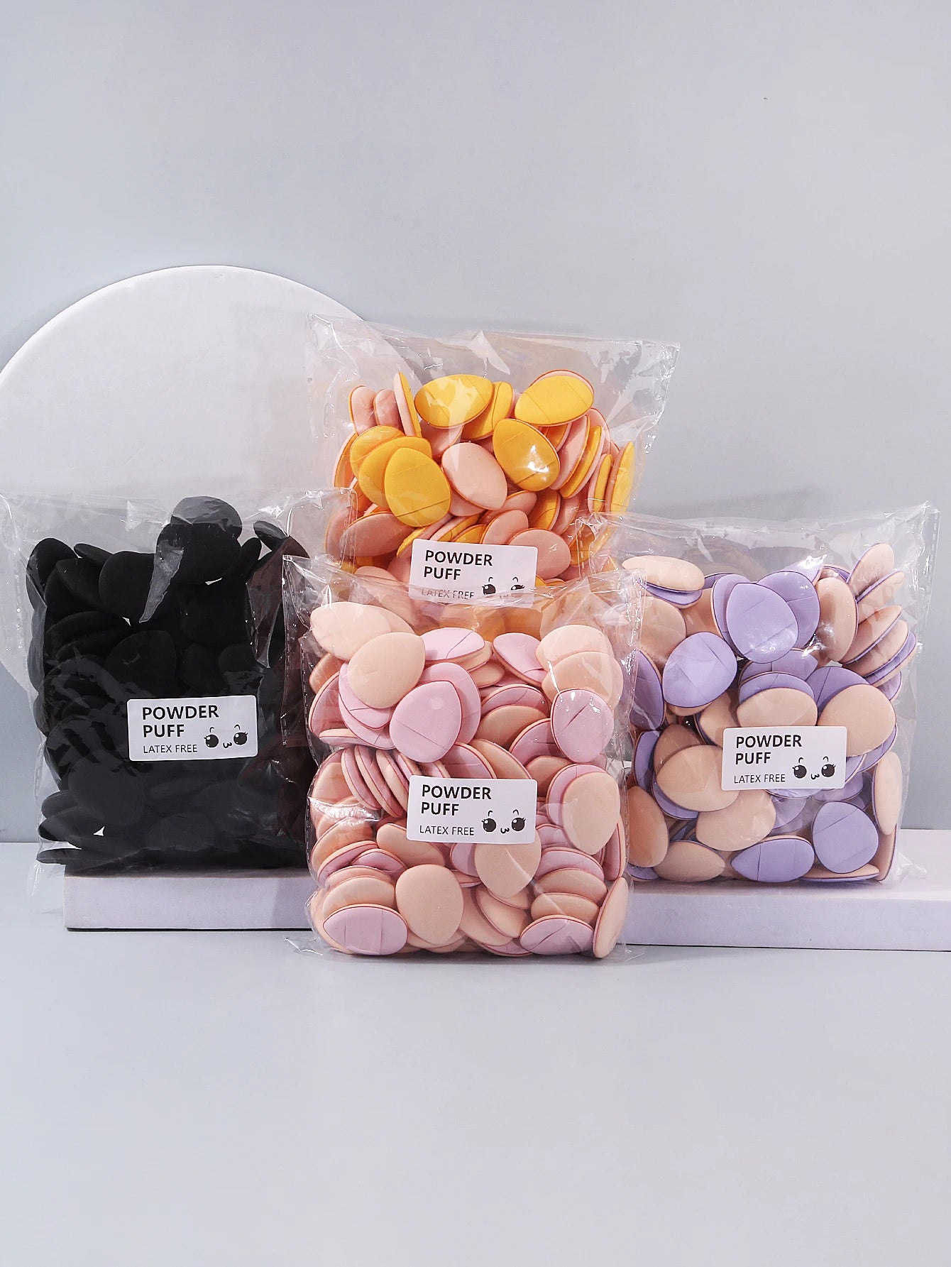 New 100PCS Mini Finger Powder Puffs Sponge Soft Non-Powder-Absorbing Dual-Use For Concealer Foundation Portable Makeup Touch-Ups