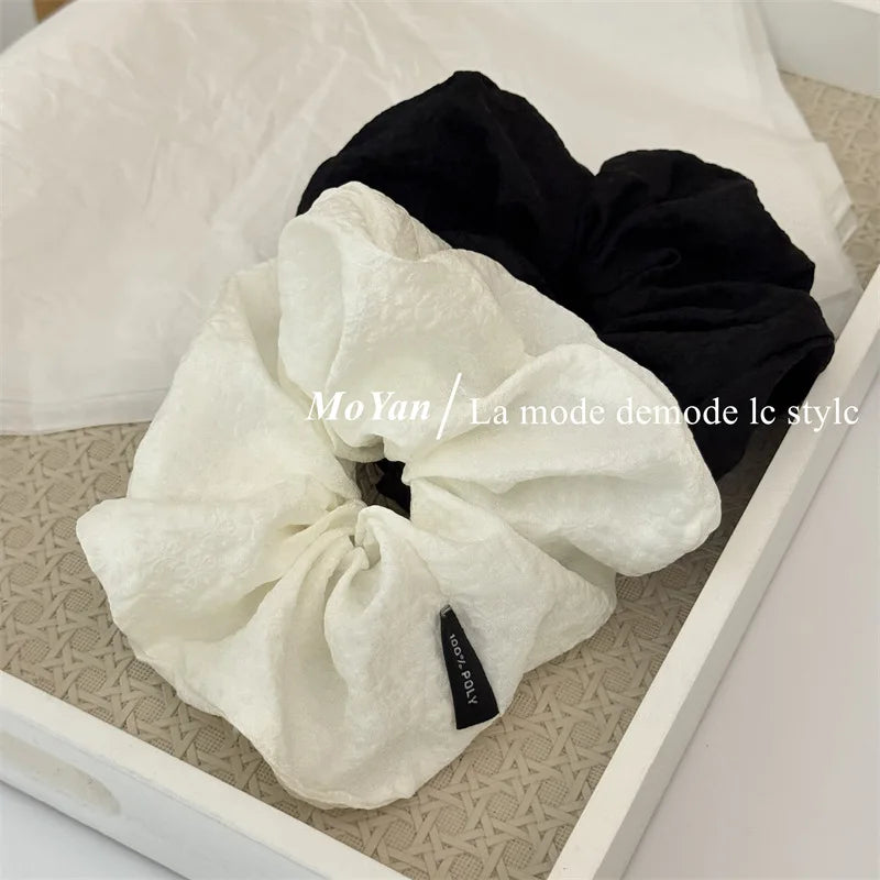 2025 new textured printed ball head large intestine hair band simple versatile rubber band women's tie head rope puff hair rope
