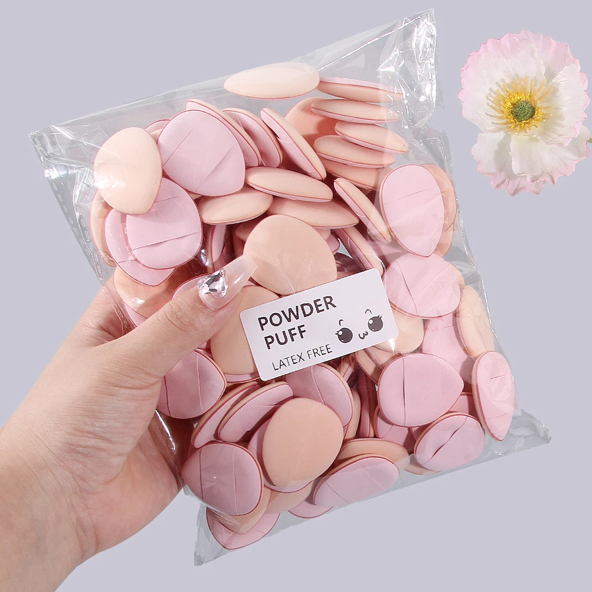 New 100PCS Mini Finger Powder Puffs Sponge Soft Non-Powder-Absorbing Dual-Use For Concealer Foundation Portable Makeup Touch-Ups
