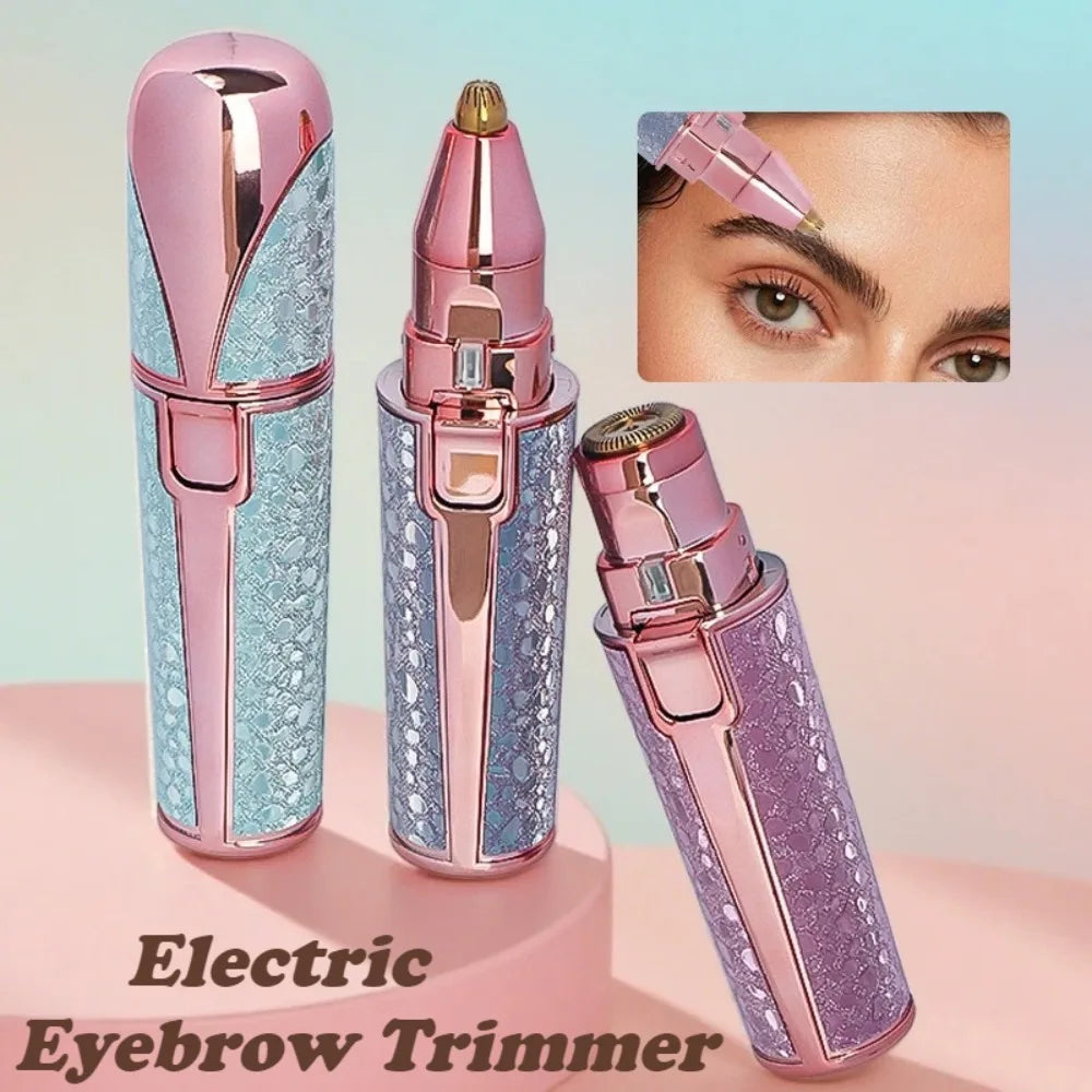 2 In1 Electric Eyebrow Trimmer for Women Rechargeable Facial Hair Removal and Eyebrow Shaver Painless Face Razor Body Epilator