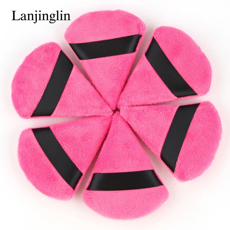 Lanjinglin 2/3/6PCS Triangle Velvet Powder Puff Wet Dry Use Makeup Sponge Cosmetics Beauty Foundation Makeup Tool Accessories