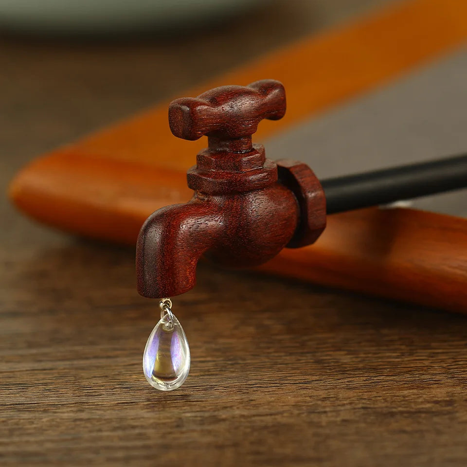 Vintage Wood Faucet Shape Step Shaking Creative Hairpin Chopstick Hair Stick Hair Ornament Headdress Hair Accessories Hair Pins