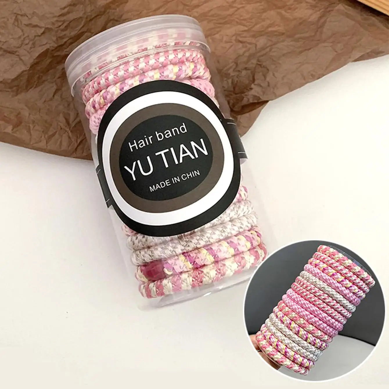 15 pcs of woven high elasticity hair bands for women's hair tie basic rubber bands thickened high ponytail headband accessories