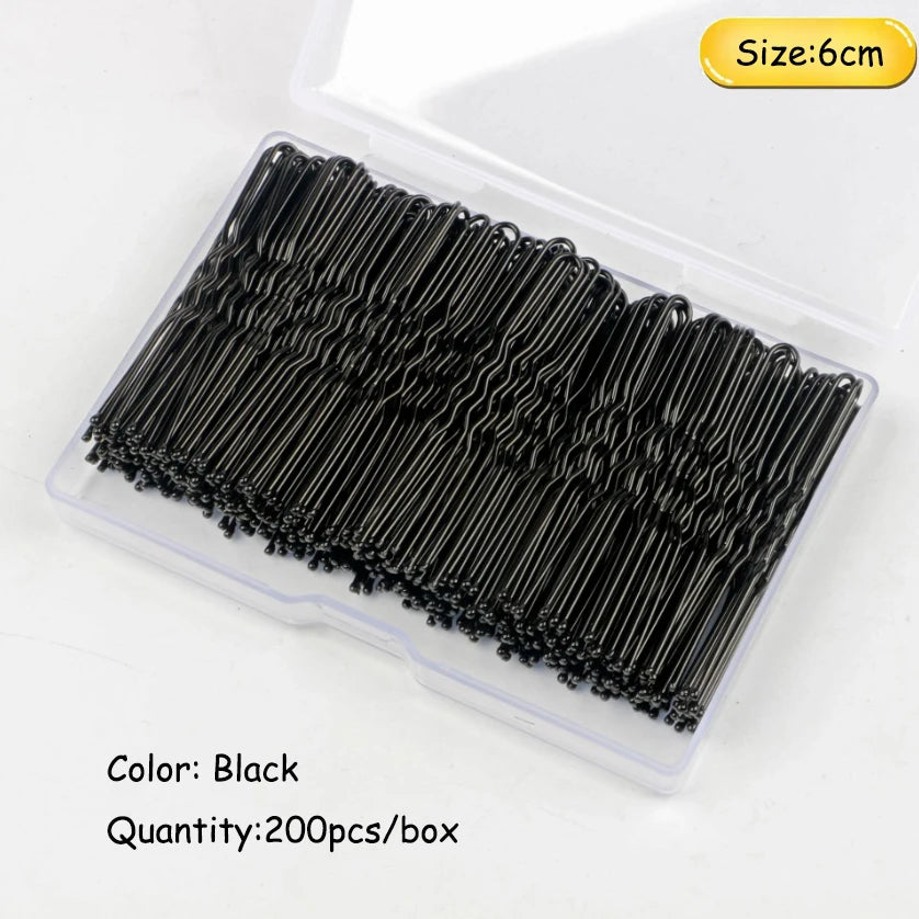 50-200PCS 6cm Basic U Shaped Gold Plated Metal Hairpin Invisible Hair Styling Bobby Pin Salon Hair Accessories Wedding Hair Grip
