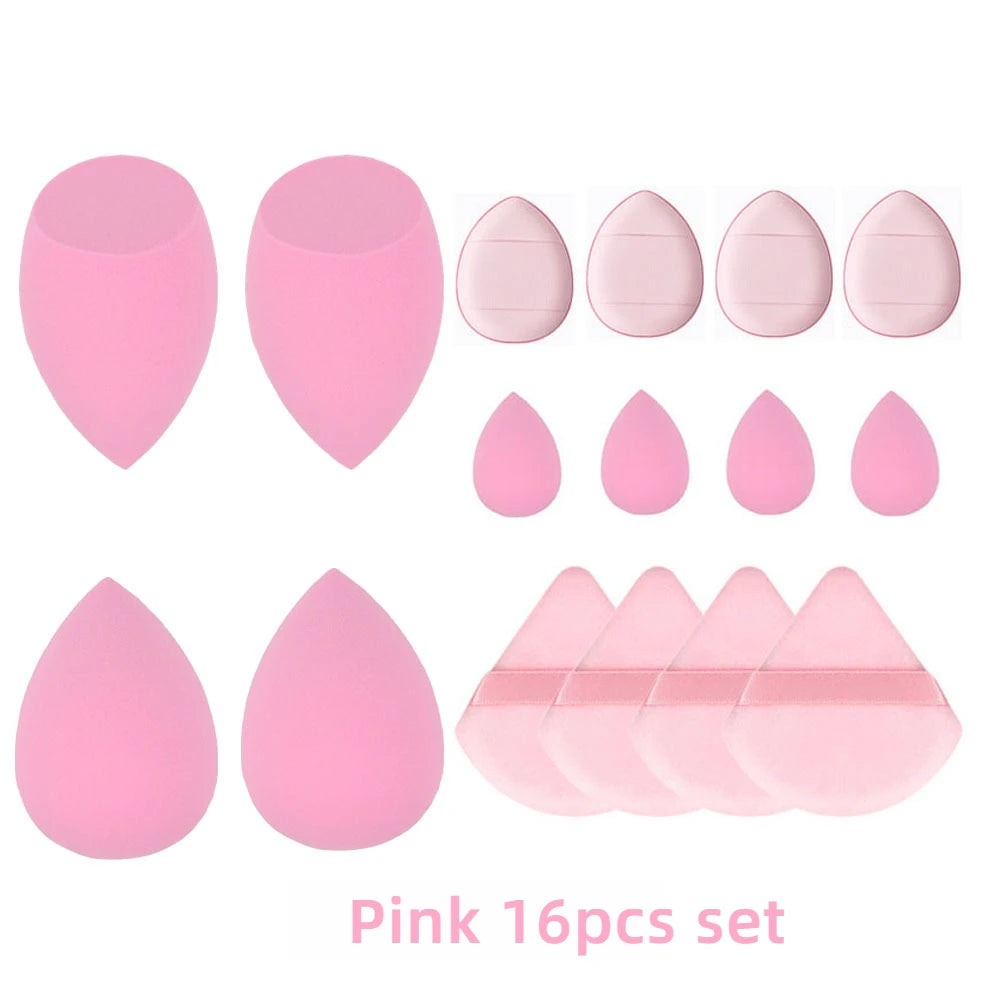 Makeup Sponge Set Blender Sponges 14/16Pcs for Liquid Cream, and Powder Latex Free Makeup Sponges Multi-colored Sponges