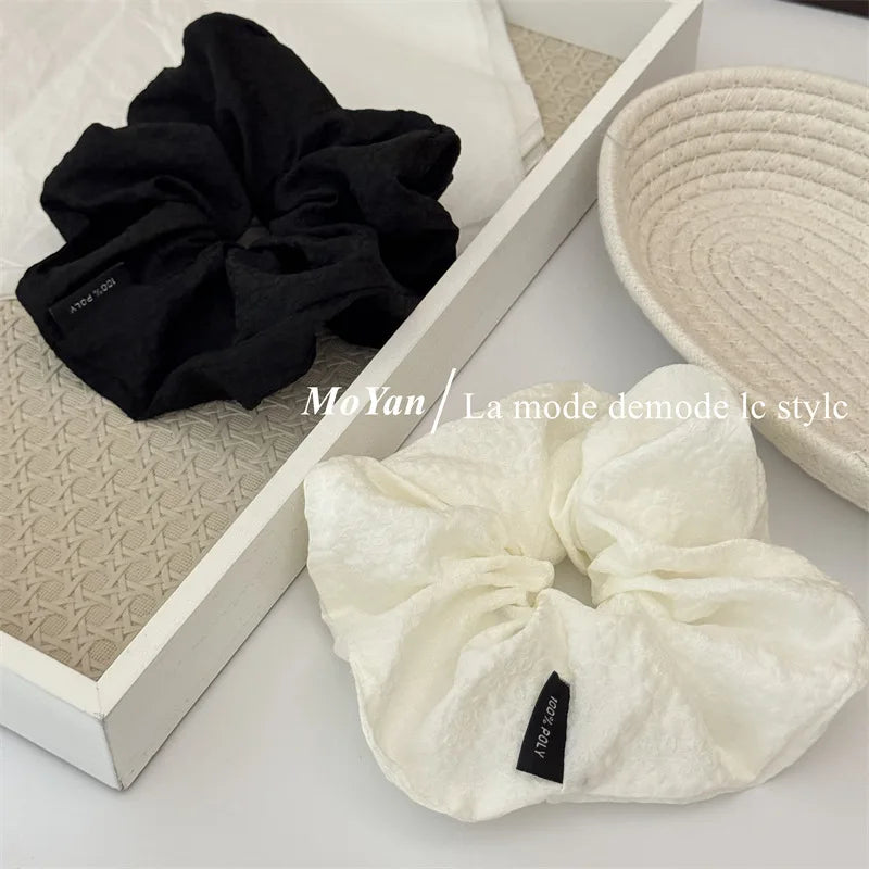2025 new textured printed ball head large intestine hair band simple versatile rubber band women's tie head rope puff hair rope