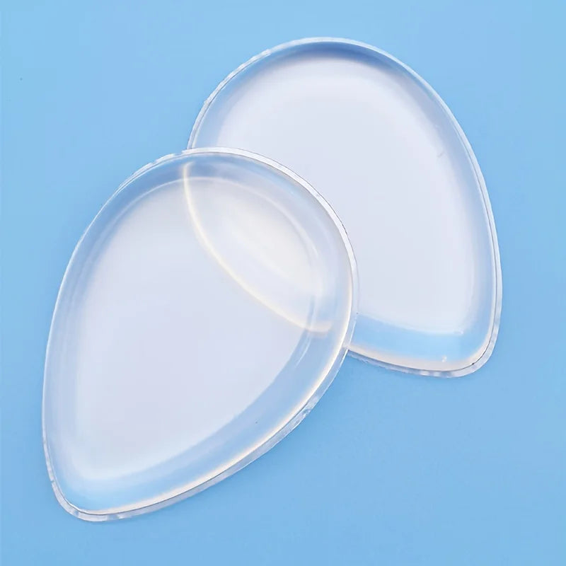 2pcs Teardrop Silicone Makeup Sponge - Transparent, Silicone Makeup Puff - No-Scent, Natural Latex,  Reusable, Beauty Tool