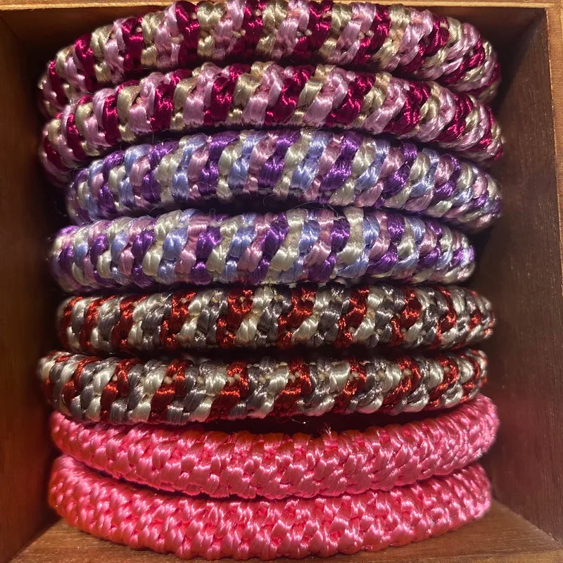 8pcs /lot women fashion colored hair rubber bands for Bracelet girls elastic hair tie knekki hair rope knekki haar elastiek