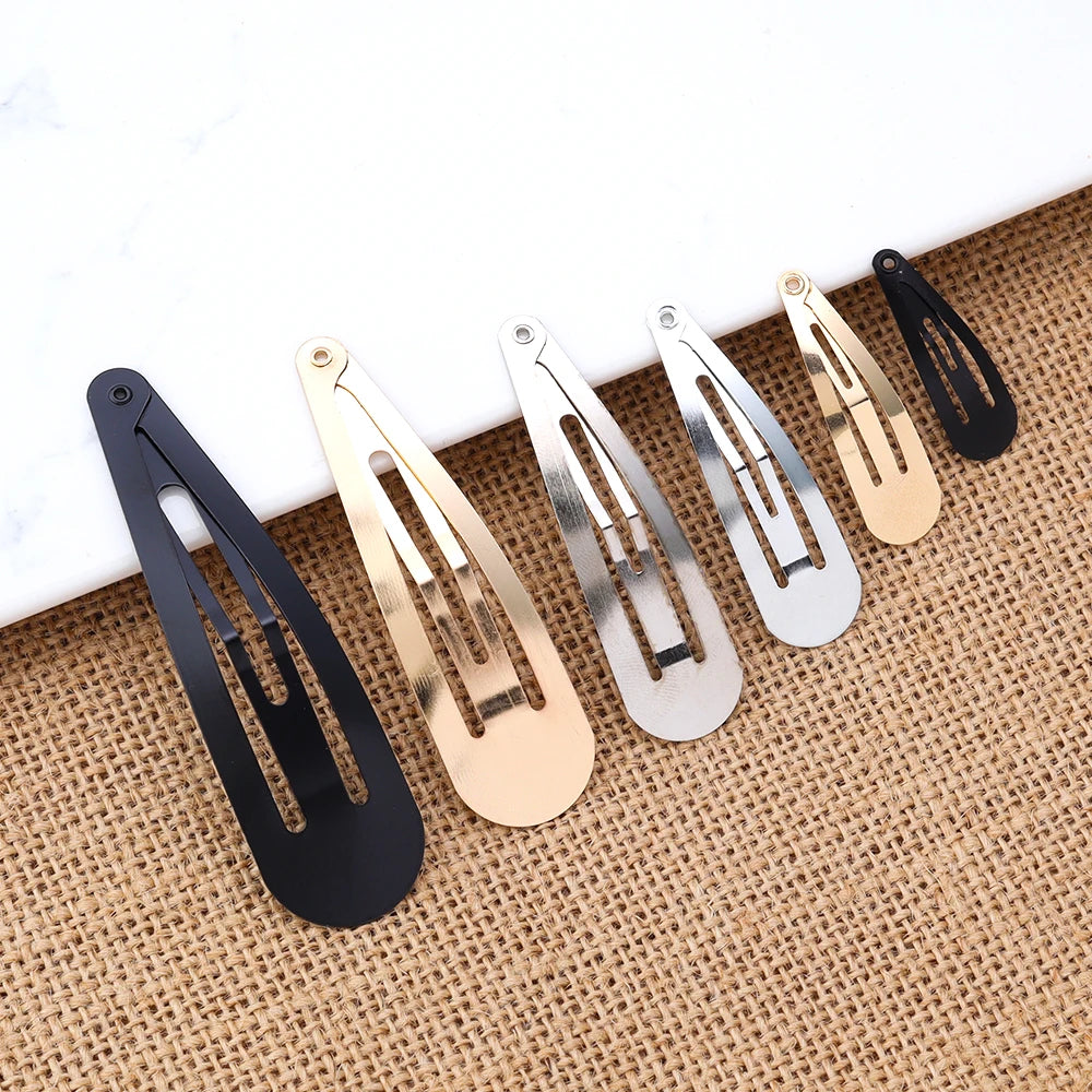 50pcs/lot Multiple Size Water Droplet Shaped Hair Clip For Girls Children DIY Hairpin Jewelry making Cute Hairgrips Accessories