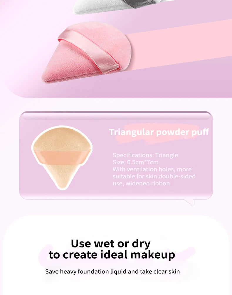 Flocked Cushion Makeup Puff Suitable For Dry And Wet Use Flawless Skin-Friendly Setting Puff for Pressed Powder and Loose Powder