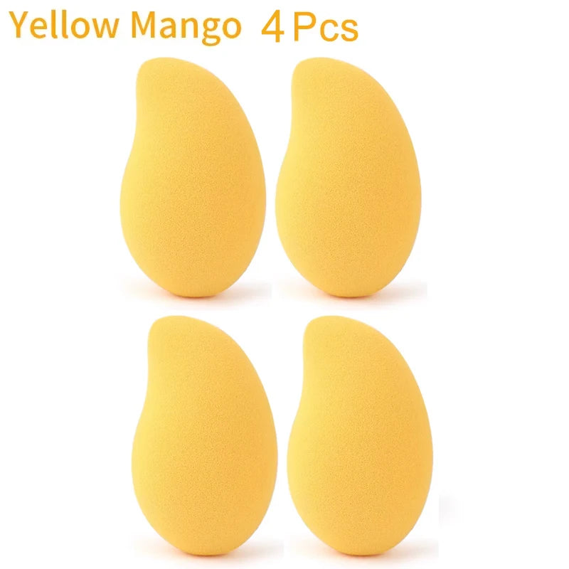 12/2pcs Mango Shape Soft Makeup Sponge Face Beauty Cosmetic Powder Puff For Foundation Concealer Cream Make Up Blender Tools