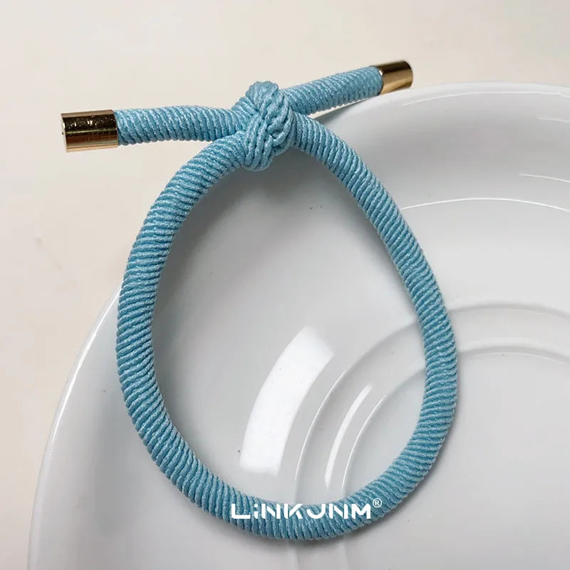 10PCS Women Trendy Elastic Hair Rubber Bands  Girls Hair Bands Hair Scrunchies Gold Plated  Hair Accessories Hair Gum/Tie/Holder