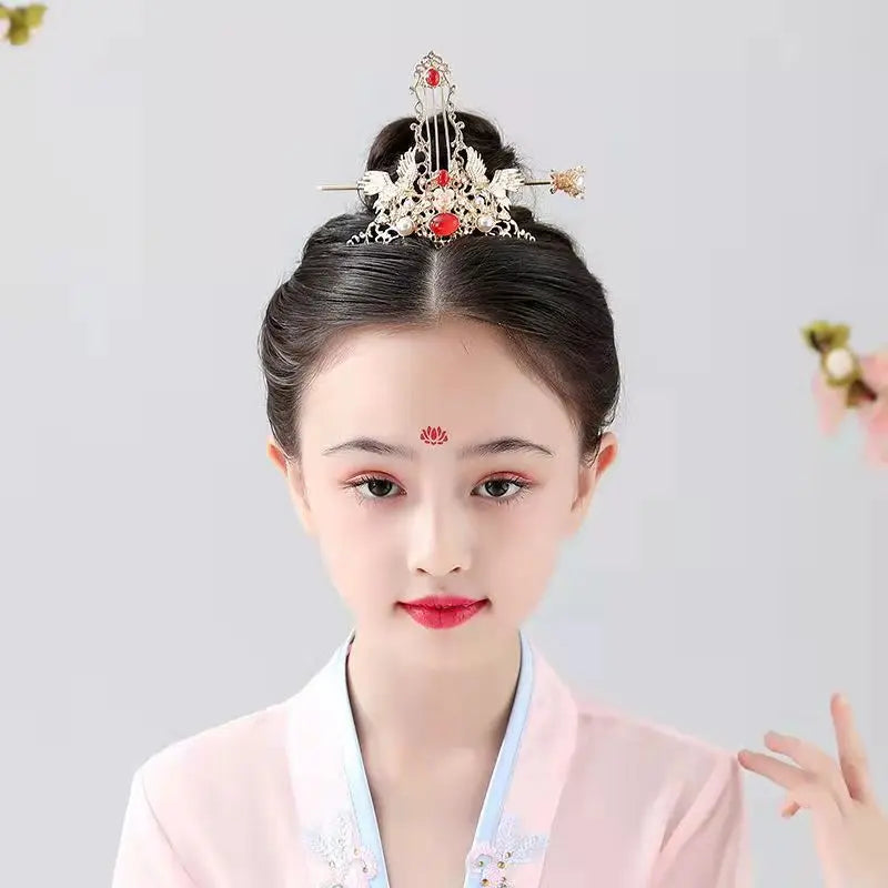 Ancient Style Hair Crown Chinese Hanfu Hairpin Headdress Simple Hair Stick For Bride Wedding Temperament Hair Accessories