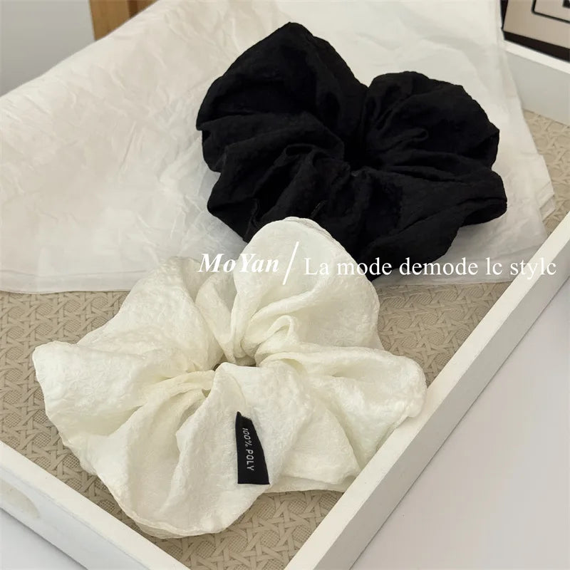 2025 new textured printed ball head large intestine hair band simple versatile rubber band women's tie head rope puff hair rope