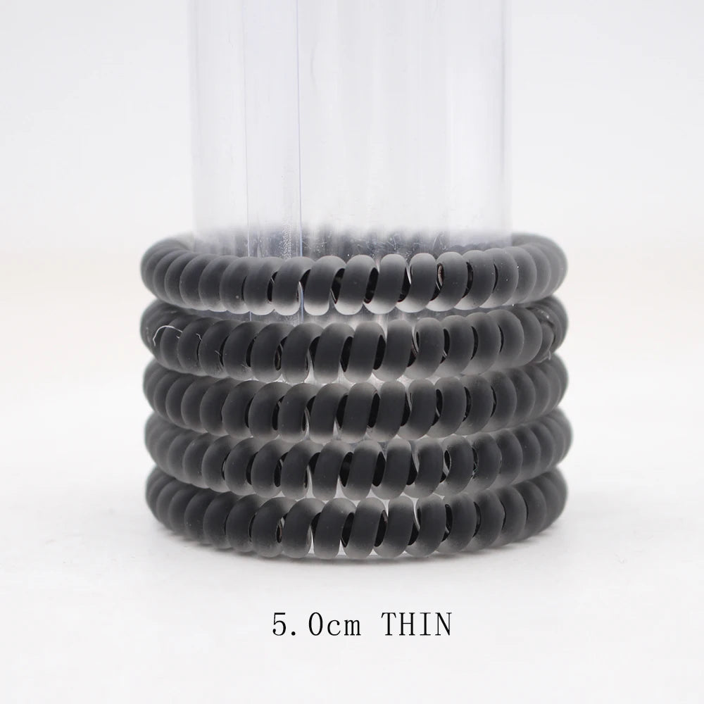5Pcs/set New Fashion Matt Solid Telephone Wire Elastic Hair Band Frosted Spiral Cord Rubber Band Hair Tie Stretch Head Band Gum