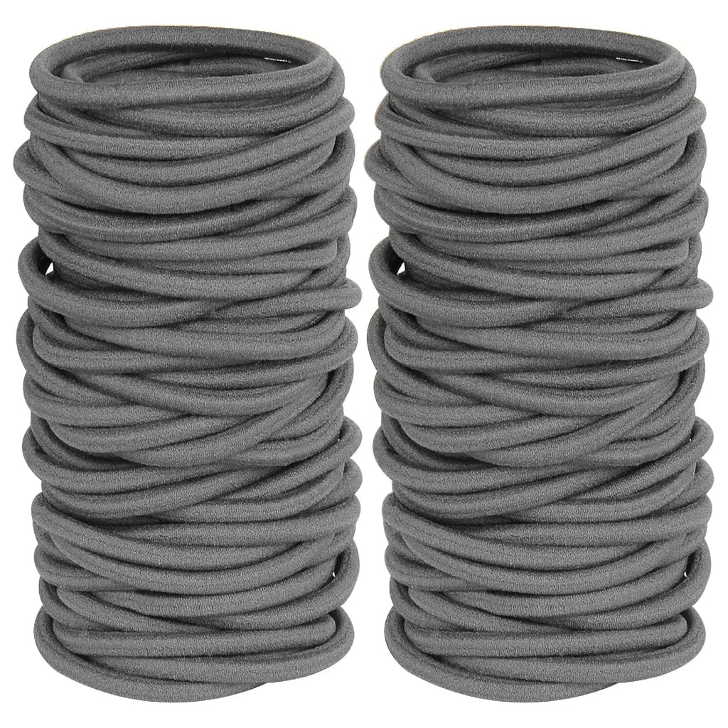 10/50pcs 4mm Mix Color Black No Damage Elastics Hair Ties Bands Leagues Pony Tails Holders for Men Women Girls and Boys Bulk