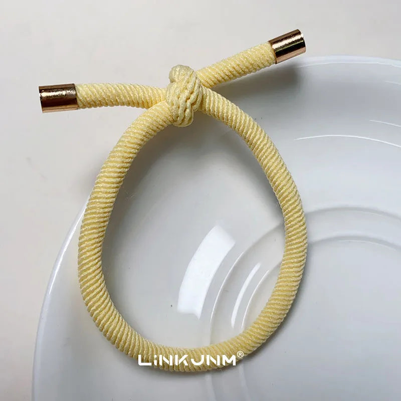 10PCS Women Trendy Elastic Hair Rubber Bands  Girls Hair Bands Hair Scrunchies Gold Plated  Hair Accessories Hair Gum/Tie/Holder