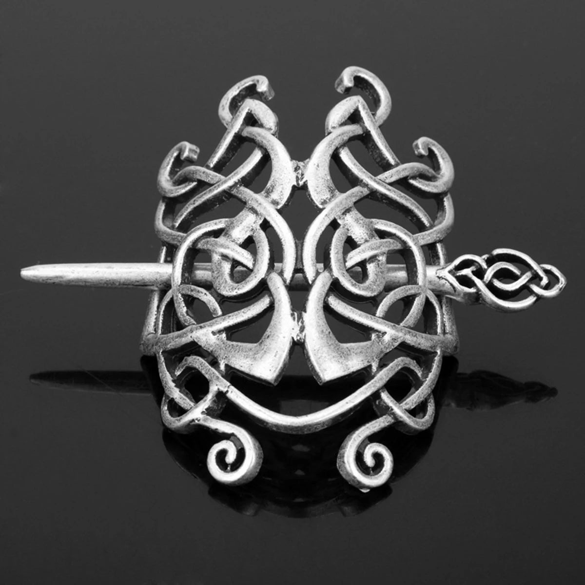 Viking Celtic Hair Clips Vintage Celtic Knot Hairpins Retro Silver Alloy Hair Sticks Viking Metal Celtic Hair Barrette Jewelry