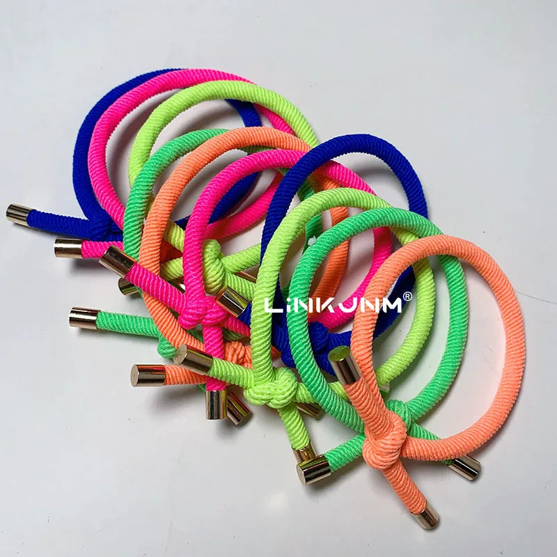 10PCS Women Trendy Elastic Hair Rubber Bands  Girls Hair Bands Hair Scrunchies Gold Plated  Hair Accessories Hair Gum/Tie/Holder