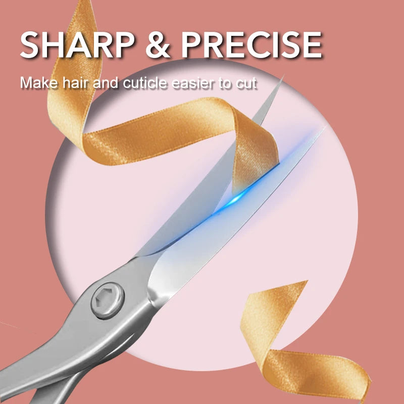 1Pc Cuticle Scissors Stainless Steel Curved Blade Small Scissors Trimming the Fingernails Eyebrow Eyelash Dry Skin Nail Scissors