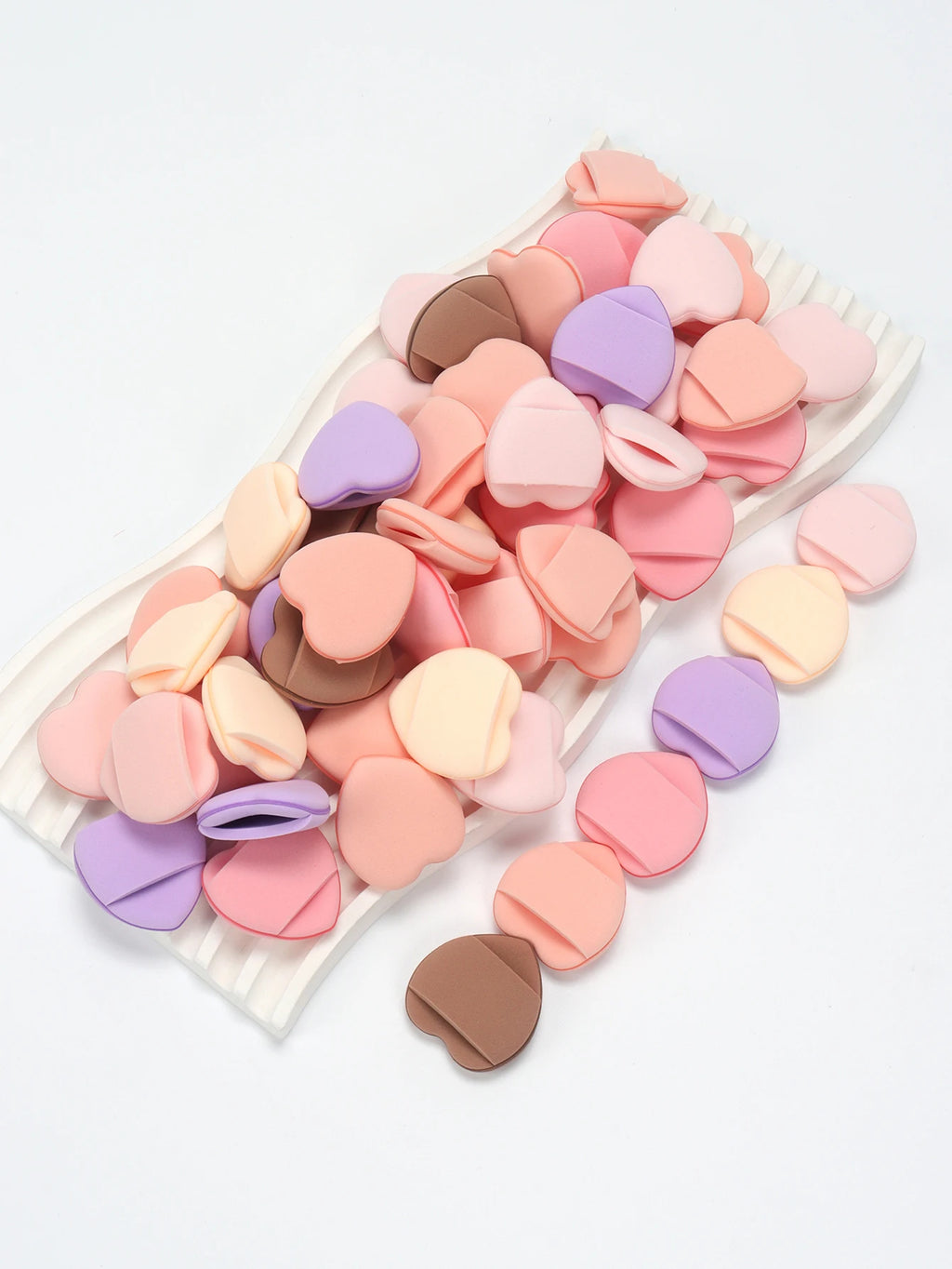50 Mini Finger Cushions Air Cushion Powder Puff, Latex Free Mixed Sponge and Cosmetic Puff Is Used for Liquid Foundation Make-