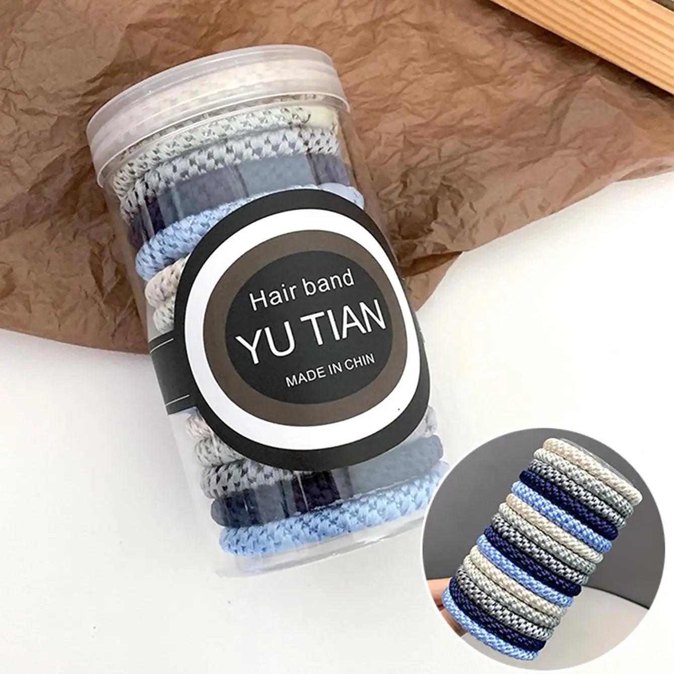 15 pcs of woven high elasticity hair bands for women's hair tie basic rubber bands thickened high ponytail headband accessories