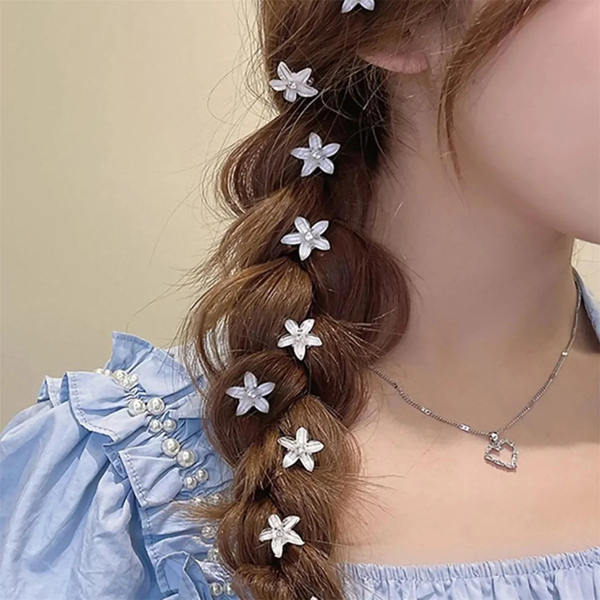 10PCS Braided Hair Clips Small Flower Hair Buttons Mini Claw Hairpins Everyday Styling Travel Accessories Gift