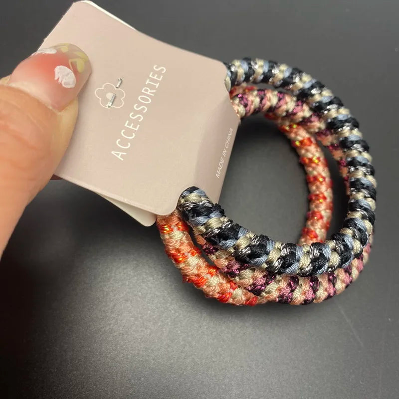 3pcs/lot Fashion Thick Black Hair Ties For Women Rubber Band For Thick Hair Lady Girls Big Elastic Hair Bands Pony Tail Holder