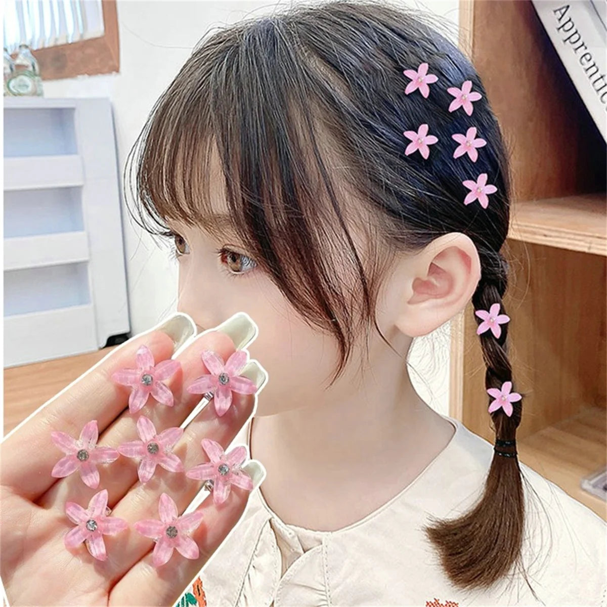 10PCS Braided Hair Clips Small Flower Hair Buttons Mini Claw Hairpins Everyday Styling Travel Accessories Gift