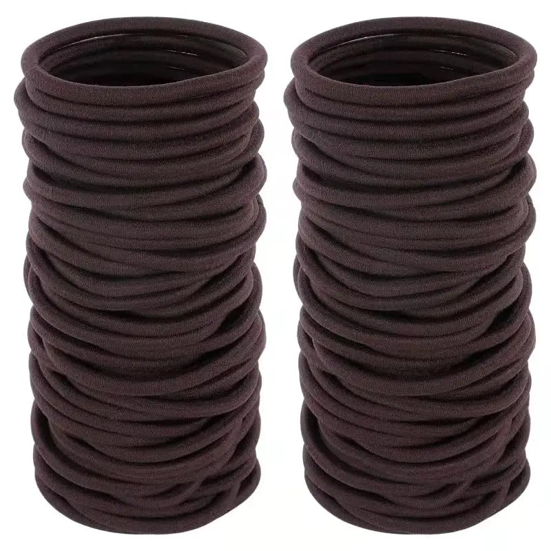 10/50pcs 4mm Mix Color Black No Damage Elastics Hair Ties Bands Leagues Pony Tails Holders for Men Women Girls and Boys Bulk