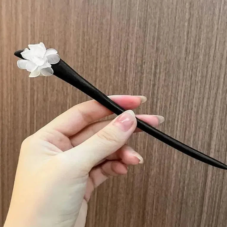 Wood Tassel Step Shaking Hairpin Chopstick Hair Stick Ancient Hair Ornament Pan Headdress Flower Hair Styling Accessories Gifts
