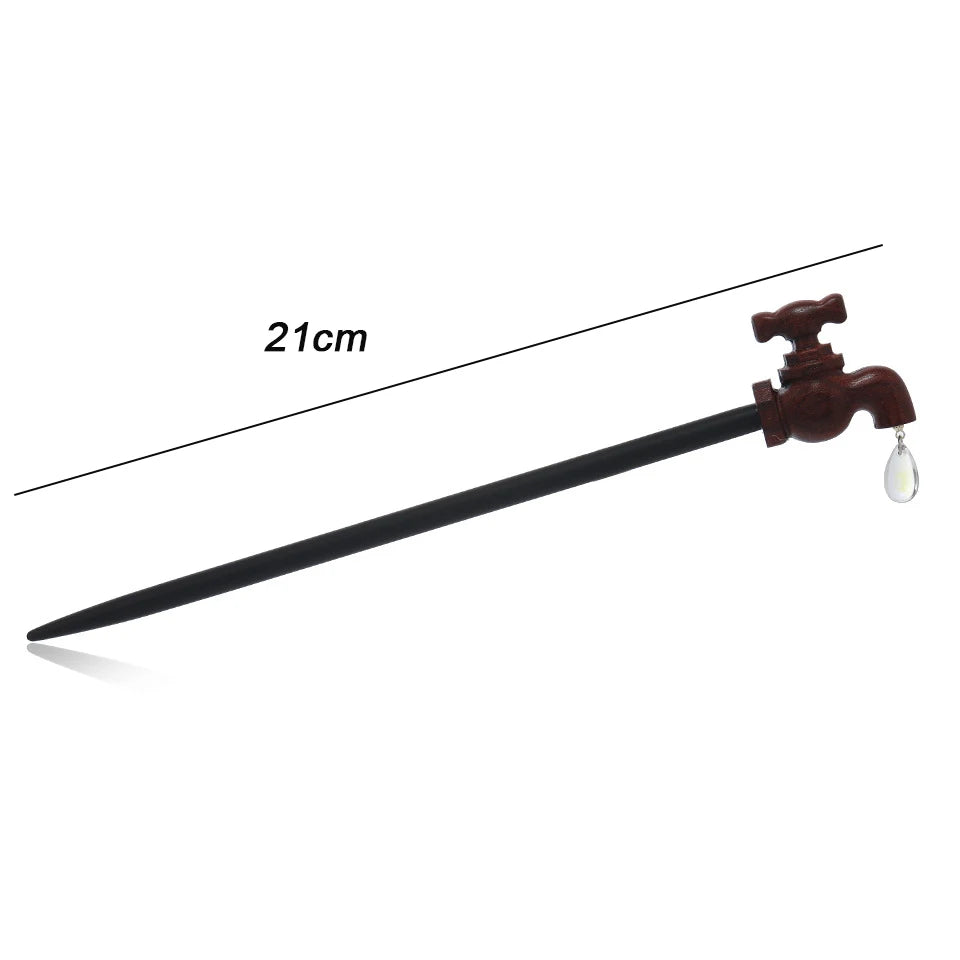 Vintage Wood Faucet Shape Step Shaking Creative Hairpin Chopstick Hair Stick Hair Ornament Headdress Hair Accessories Hair Pins