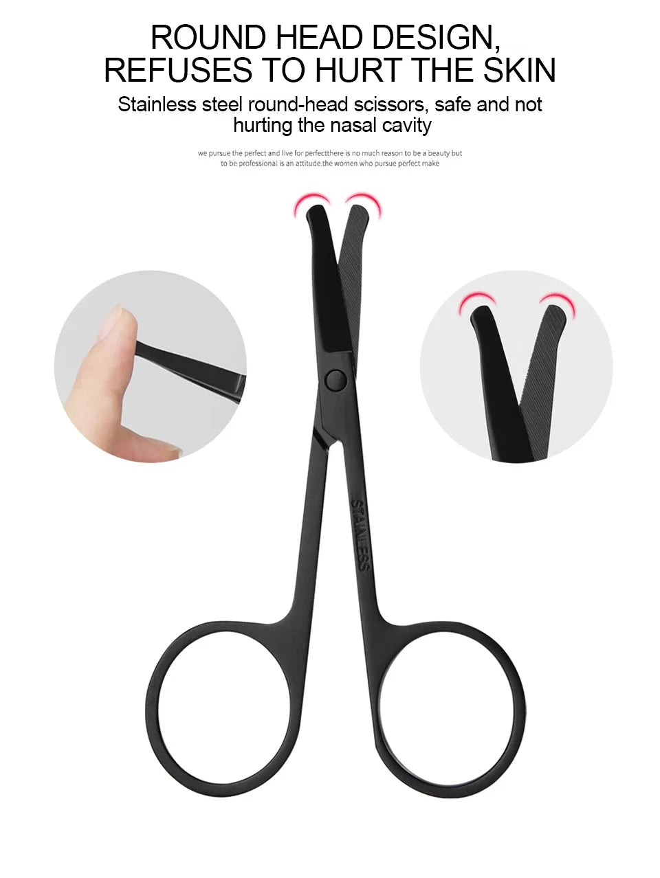 1PCS Eyebrow Trimmer Scissor New Stainless Steel Eyebrow Scissors with Comb,Portable Non Slip Professional Eyebrow Trimmer