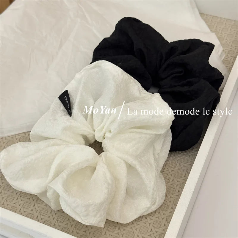 2025 new textured printed ball head large intestine hair band simple versatile rubber band women's tie head rope puff hair rope