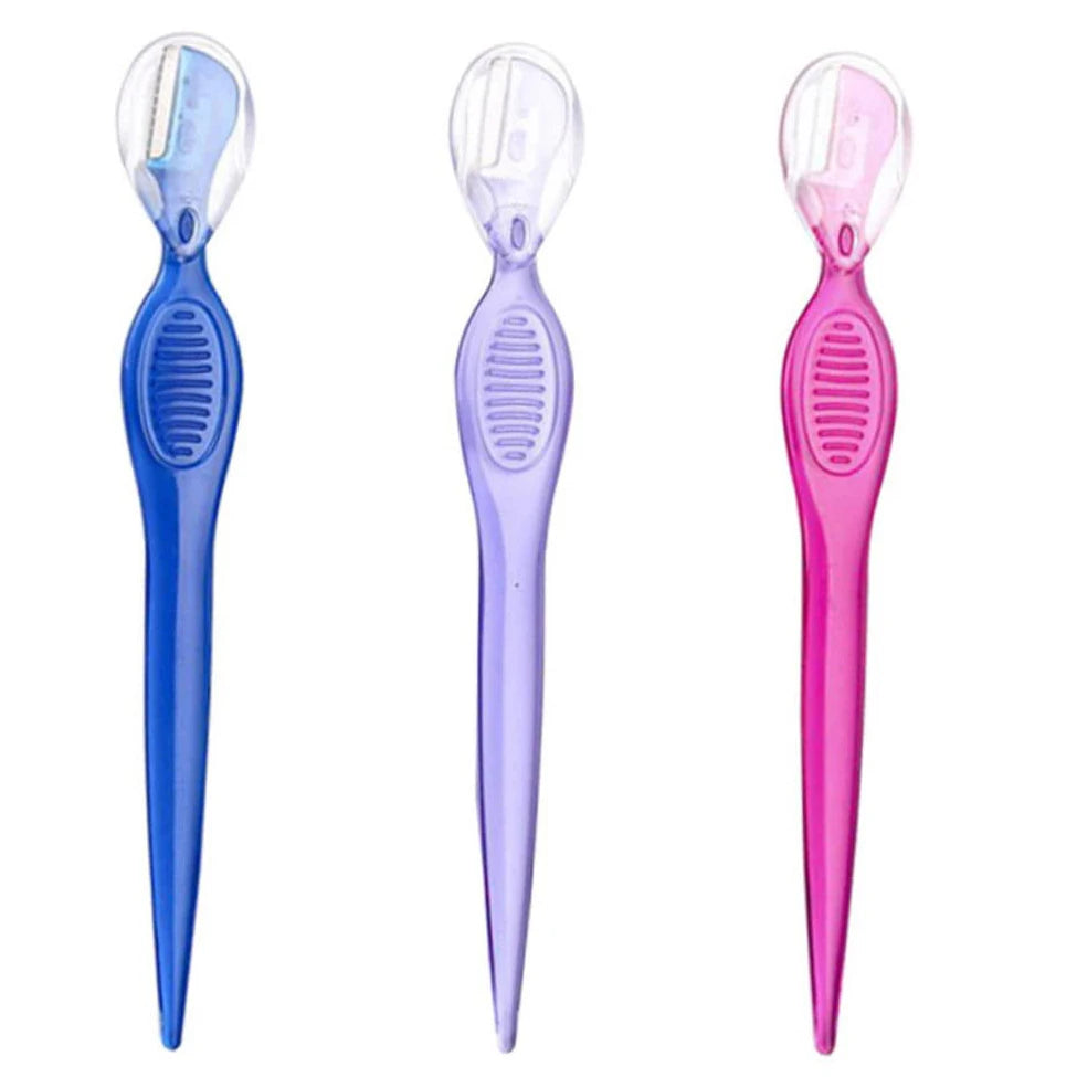 Eyebrow Razor Blade Comb Mini Portable Eyebrow Shaver Multipurpose Face Razors Stainless Steel Beauty Makeup Tool for Women Men