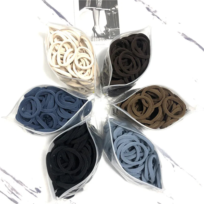 20/50PCS/Set Hair Bands for Women Girl Basic Hair Rubber Ties Ropes 4cm Simple Elastic Headband Hair Accessories Ponytail Holder