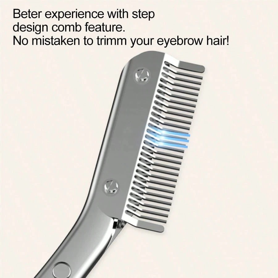 2Pcs Stainless High Quality Eyebrow Trimming Tool With Eyebrow Comb&Trimmer Eyebrow Scissors.Perfect Tools For Trimming