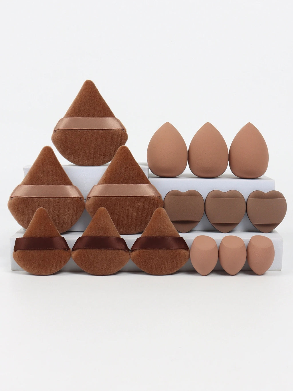Multi Effect 15 Piece Set 3 Loose Powder Puffs&3 Mini Loose Powder Puffs&3 Medium-Sized Eggs&3 Mini Eggs&3 Air Cushions. Founda