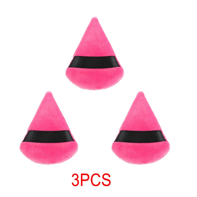 Lanjinglin 2/3/6PCS Triangle Velvet Powder Puff Wet Dry Use Makeup Sponge Cosmetics Beauty Foundation Makeup Tool Accessories